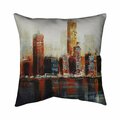 Fondo 26 x 26 in. Abstract Red Cityscape-Double Sided Print Indoor Pillow FO2794482